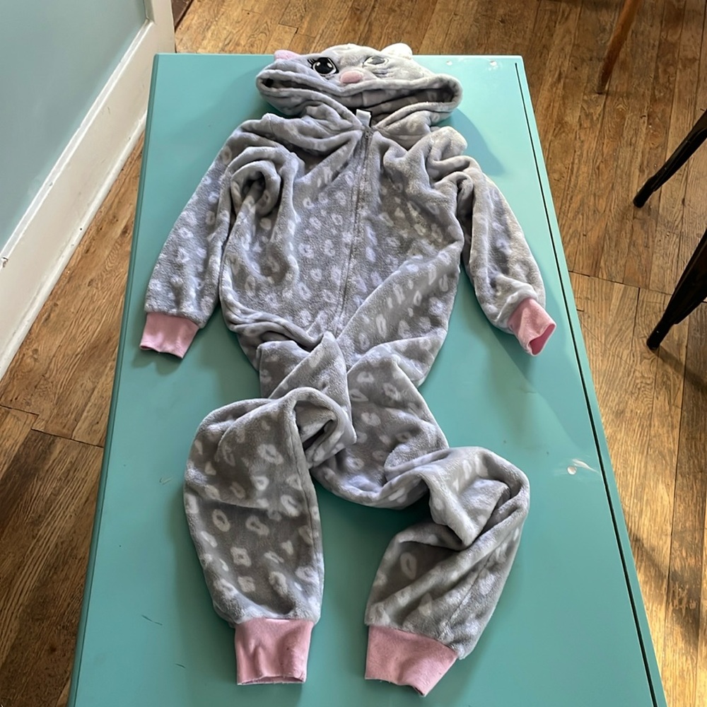 Girls one-piece soft fleece pajamas